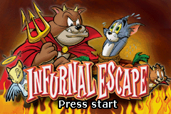Tom and Jerry: Infurnal Escape title screen for GameBoy Advance